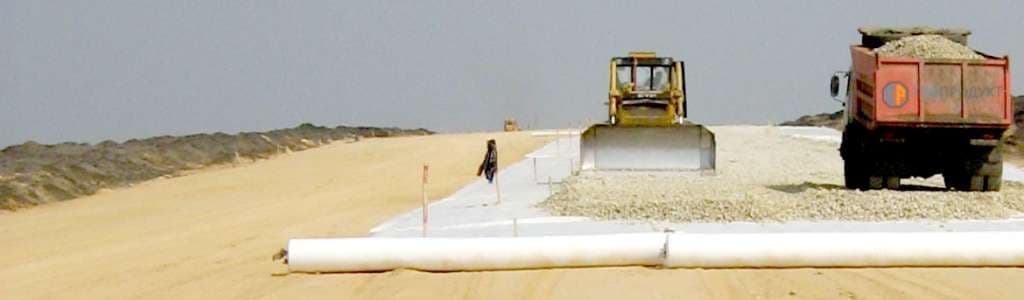 Фото применение геотекстиля для дорожного полотна