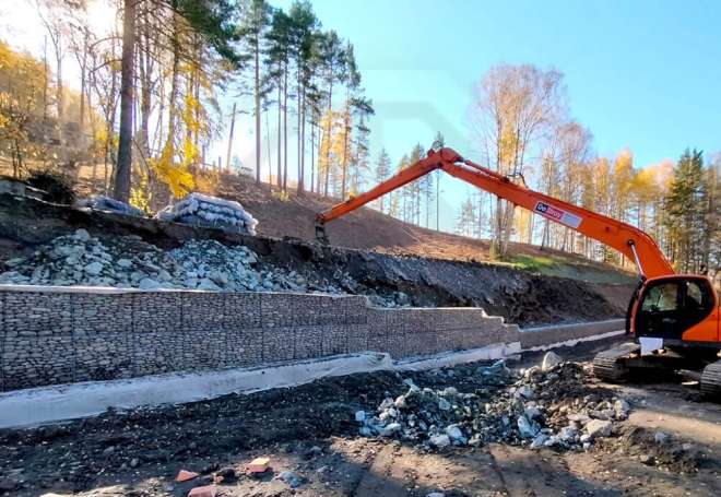 Габионы и геотекстиль в горнолыжный комплекс «Манжерок» (Алтай)